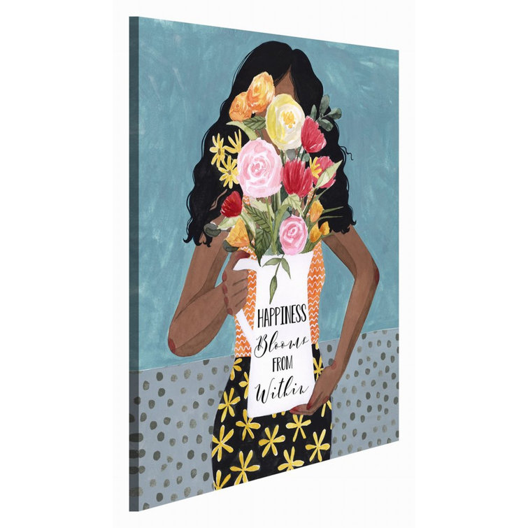 ArtSource Flower Vase Girl I Framed On Canvas Print Wayfair Canada